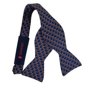 Rooster Bow Tie Mens Red White Blue Donkey Political Silk Blend Necktie Flag
